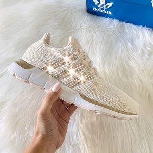 Swarovski Adidas Swift Run Ivory Custom Shoes